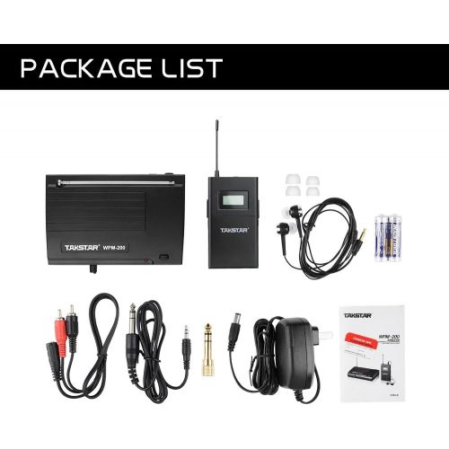  [아마존베스트]Takstar WPM-200 In Ear Stage UHF Wireless Monitor System for studio recording/on-stage monitoring (1 transmitter and 1 receiver)