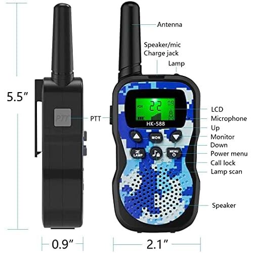  [아마존베스트]Sun-Team Walkie Talkies For Kids , Range Up to 3 Miles With Backlit LCD Display And Flashlight Walkie Talkies For Boys Girls Outdoor Toys For 3-12 Year Old Boys Girls Bset Gifts For 3-12 Ye