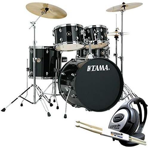  [아마존베스트]Tama RM52KH6-BK Rhythm Mate Drum Kit with Keepdrum Headphones and Sticks