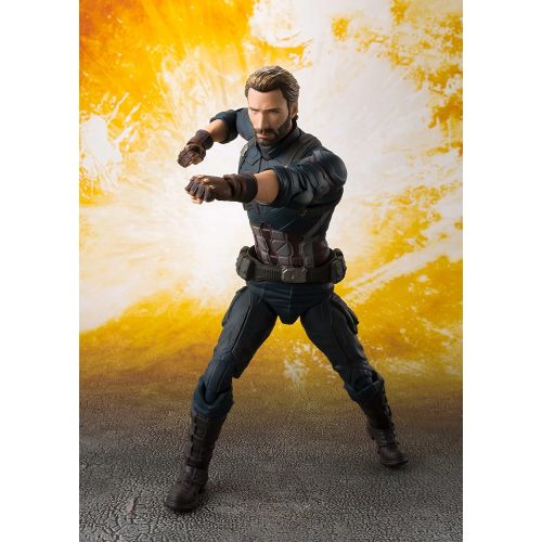  Tamashii Nations Bandai S.H. Figuarts Captain America & Tamashii Effect Explosion Avengers: Infinity War Action Figure