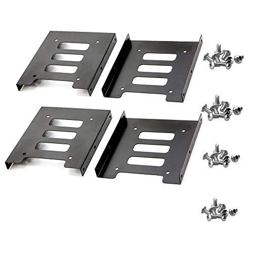  TANG SONG 4PCS 2.5 to 3.5 SSD HDD Hard Disk Drive Bays Holder Metal Mounting Bracket Adapter with Screws for PC SSD