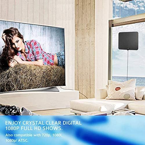  [아마존 핫딜] TANGCISON TV Antenna, 2020 Newest HDTV Indoor Digital Amplified Antennas50-80 Miles Long Range with Amplifier Signal Booster for 1080P 4K Free TV Channels, Amplified 13ft Coax Cable