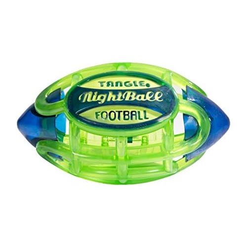  [아마존베스트]Tangle NightBall Glow in the Dark Light Up LED Football, Green with Blue