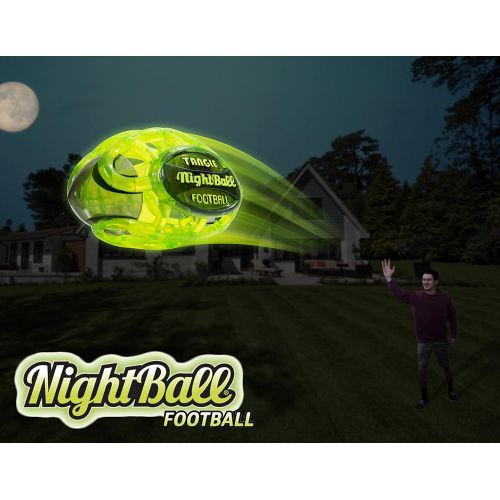  [아마존베스트]Tangle NightBall Glow in the Dark Light Up LED Football, Green with Blue