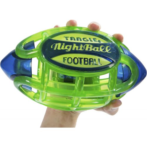  [아마존베스트]Tangle NightBall Glow in the Dark Light Up LED Football, Green with Blue