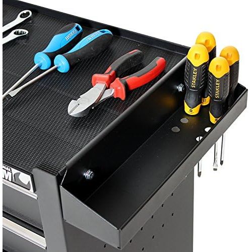  [아마존베스트]TANKSTORM Tool Chest Heavy Duty Cart Steel Rolling Tool Box with Lockable Doors (TZ12 Black)