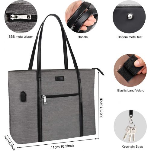  [아마존베스트]TANTO Laptop Tote Bag, Large Women Work Bag Purse USB Teacher Bag Fits 15.6 Inch Laptop