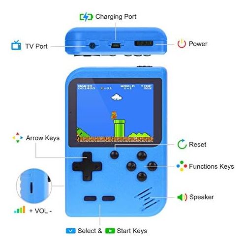  [아마존베스트]TAPDRA Handheld Game Console, Retro Game Console with 400 Classic Games 3.0 inch Screen Portable Game Console, Good Gifts for Kids, Xmas Gift