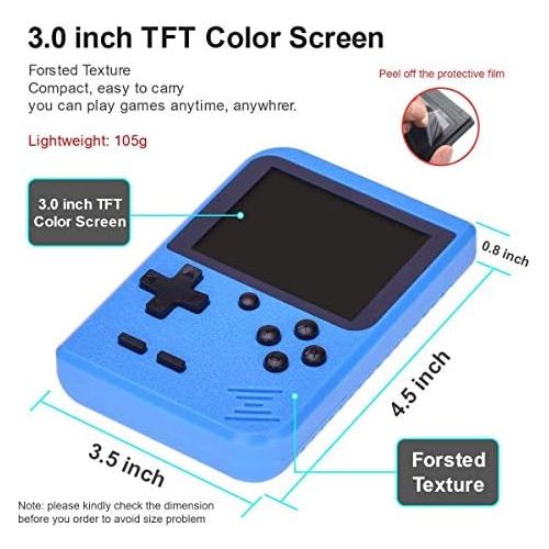  [아마존베스트]TAPDRA Handheld Game Console, Retro Game Console with 400 Classic Games 3.0 inch Screen Portable Game Console, Good Gifts for Kids, Xmas Gift