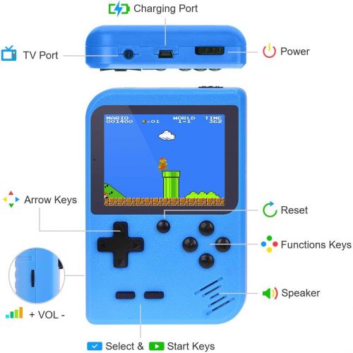  [아마존베스트]TAPDRA Handheld Game Console, Retro Game Console with 400 Classic Games 3.0 inch Screen Portable Game Console, Good Gifts for Kids, Xmas Gift