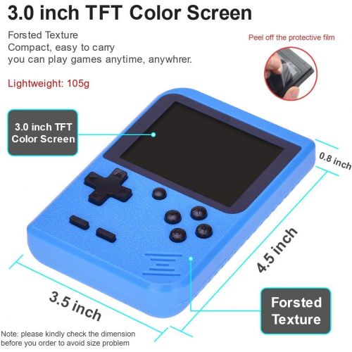  [아마존베스트]TAPDRA Handheld Game Console, Retro Game Console with 400 Classic Games 3.0 inch Screen Portable Game Console, Good Gifts for Kids, Xmas Gift