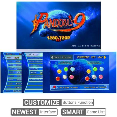  [아마존베스트]Pandora's Pandoras Box 9 Multiplayer Joystick and Buttons Arcade Console, TAPDRA Arcade Games Machines for home, 1500 Retro Classic Video Games All in One, Newest System with Advanced CPU, C