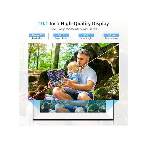  Frameo Digital Picture Frame,WiFi Slideshow Digital Photo Frame with 10.1 Inch IPS Touch Screen,Load from Phone to 32GB Digital Frame,Smart Rotating Pictures via White Electronic Picture Frame,Gift