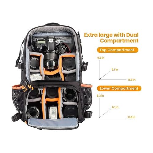  TARION Pro 2 Bags in 1 Camera Backpack Large with 15.6