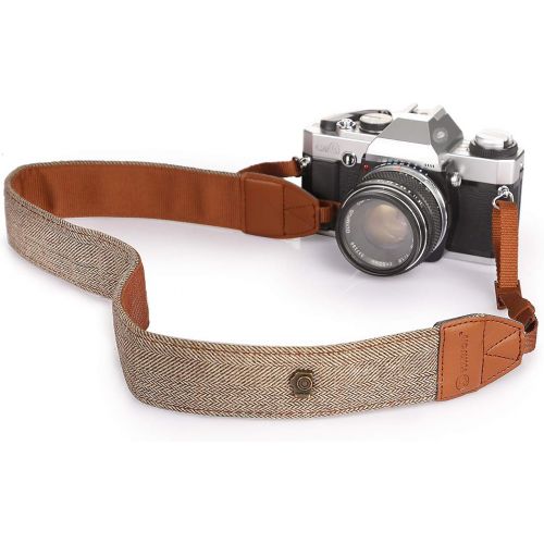  [아마존베스트]TARION Camera Shoulder Neck Strap Vintage DSLR Camera Belt for Nikon Canon Sony Pentax Cameras Classic Khaki (Upgraded Version)