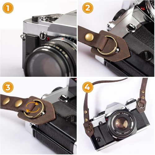  TARION Genuine Leather Camera Strap Adjustable DSLR Shoulder Neck Strap Belt