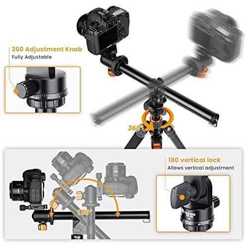  TARION Tripod Extension Arm Horizontal Centre Column Boom 12.6 Extender 360° Rotatable Aluminum Alloy Swivel Lock with Counterweight Sandbag for Overhead Photography and Filming