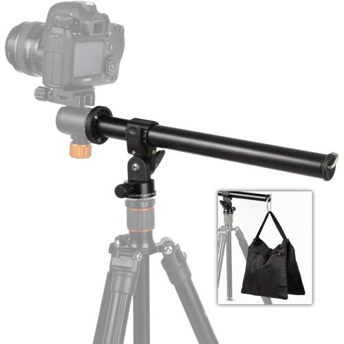  TARION Tripod Extension Arm Horizontal Centre Column Boom 12.6 Extender 360° Rotatable Aluminum Alloy Swivel Lock with Counterweight Sandbag for Overhead Photography and Filming