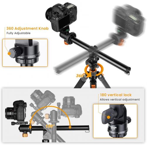  TARION Tripod Extension Arm Horizontal Centre Column Boom 12.6 Extender 360° Rotatable Aluminum Alloy Swivel Lock with Counterweight Sandbag for Overhead Photography and Filming