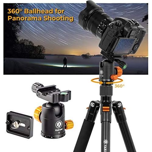  TARION Camera Tripod Monopod 61in with Panorama Ball Head Aluminium Travel Tripod for DSLR Mirrorless Cameras Support Macro Shots Counter Weight 13lb Payload Lightweight 16.9 Folda