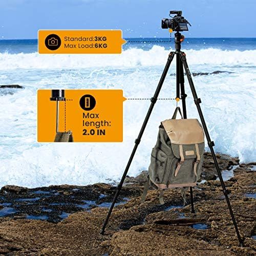  TARION Camera Tripod Monopod 61in with Panorama Ball Head Aluminium Travel Tripod for DSLR Mirrorless Cameras Support Macro Shots Counter Weight 13lb Payload Lightweight 16.9 Folda