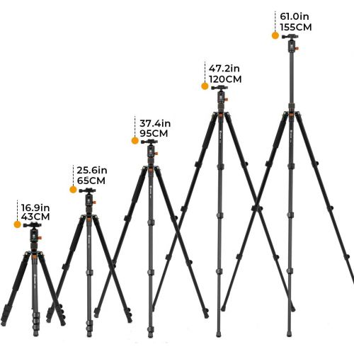  TARION Camera Tripod Monopod 61in with Panorama Ball Head Aluminium Travel Tripod for DSLR Mirrorless Cameras Support Macro Shots Counter Weight 13lb Payload Lightweight 16.9 Folda