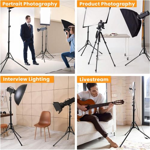  [아마존베스트]TARION Photographic Lighting Stand 78.7/6.6ft Studio Light Tripod Stand Foldable Aluminum Photography Light Stand Boom for Reflector Umbrella Softbox Light Background