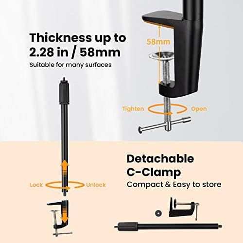  [아마존베스트]TARION Table Clamp Stand, 3562 cm Adjustable Light Monopod with 1/4 thread and 1/4 to 3/8 Thread Adapter for Photography, Streaming, Video Recording