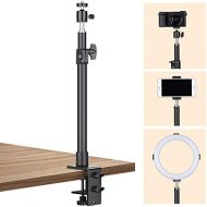 [아마존베스트]TARION Table Light Stand Clamp Tripod 35-60 cm Adjustable Light Monopod with 1/4 Inch Screw and Extra 360° Ball Head for Photography Streaming Video Recording