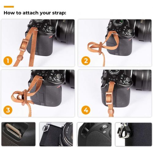  TARION Camera Shoulder Neck Strap Vintage Belt for All DSLR Camera Nikon Canon Sony Pentax Classic White and Brown Weave