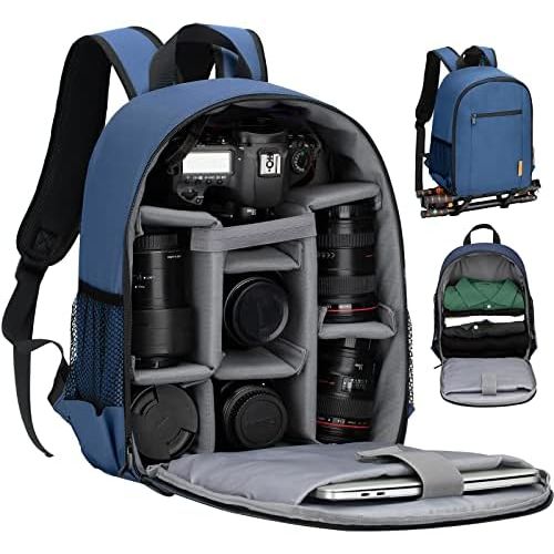  TARION Camera Bag Professional Camera Backpack Case with Laptop Compartment Waterproof Rain Cover for DSLR SLR Mirrorless Camera Lens Tripod Photography Backpack for Women Men Phot