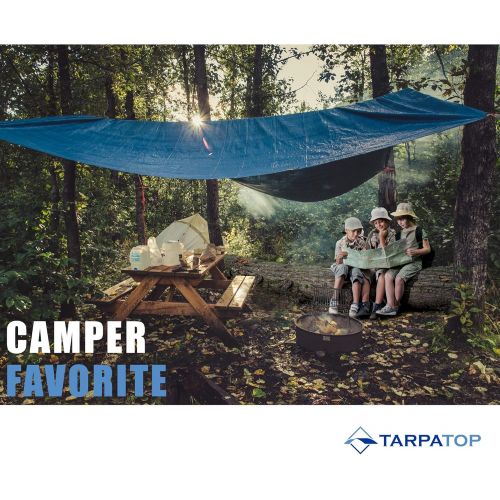  TARPATOP 20X25 Waterproof Multi-Purpose Poly Tarp ? Blue Tarpaulin Protector for Cars, Boats, Construction Contractors, Campers, and Emergency Shelter. Rot, Rust and UV Resistant Protection