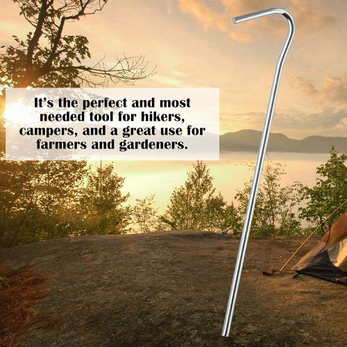  TARPATOP Galvanized 7” Tent Pegs ? Set of 12 Anchoring Stakes - 1 Peg Puller ? Accessory Tool for Hikers, Campers and Farmers ? Great to Use for Outdoor Canopies, Gardening, Beach