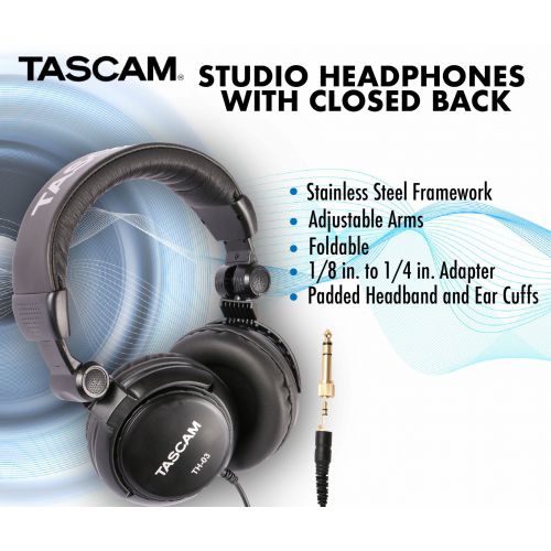  TASCAM Tascam TH-03 Closed Back Headphone (Black)