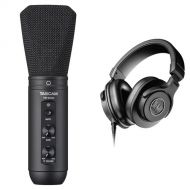 TASCAM TM-250U Supercardioid USB-C Condenser Microphone Kit with Headphones
