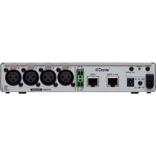  TASCAM MM-4D/IN-X 4-Channel Mic/Line Input Dante Converter with Built-In DSP Mixer