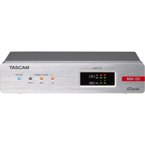  TASCAM MM-2D-E 2-Channel Mic/Line Input/Output Dante Converter with Built-In DSP Mixer