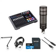 TASCAM Mixcast 4 Two-Person Podcast Value Kit with Limelight Mic, Boom Arm, and Headphones