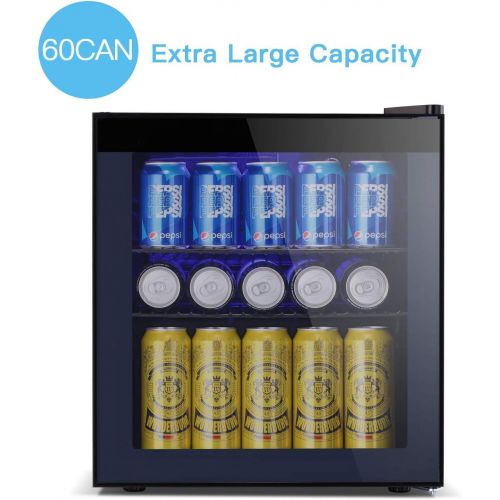  [아마존베스트]TAVATA Beverage Refrigerator and Cooler - 1.6 Cu. Ft. Drink Fridge with Glass Door for Soda, Beer or Wine - Small Beverage Center with 1 Removable Shelves for Office/Man Cave/Basements/Ho