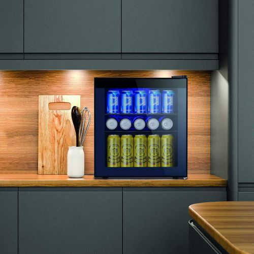  [아마존베스트]TAVATA Beverage Refrigerator and Cooler - 1.6 Cu. Ft. Drink Fridge with Glass Door for Soda, Beer or Wine - Small Beverage Center with 1 Removable Shelves for Office/Man Cave/Basements/Ho