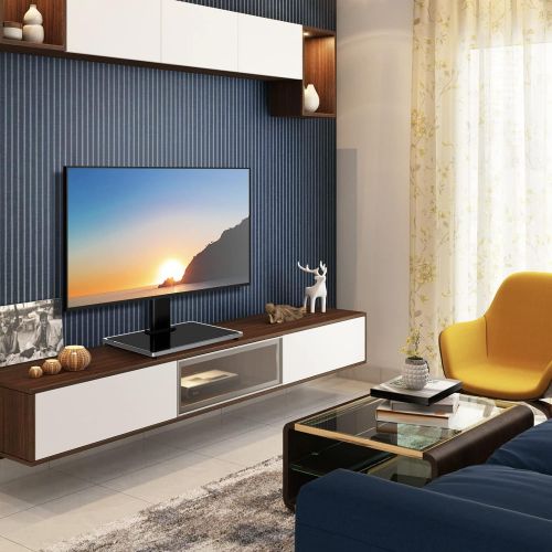  [아마존베스트]TAVR Furniture TAVR Universal Tabletop TV Stand Base for Most 27-55 Inch LED LCD Flat Screen TVs,Height Adjustable TV Replacement Stand with Tempered Glass Base,Hold up to 88lbs,VESA 400x400mm Ta