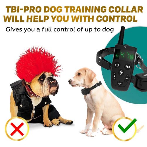  TBI Pro Dog Training Collar with Remote, Long Range 1600, Shock, Vibration Control, Rechargeable & Ipx7 Waterproof, for Small, Medium, Large Dogs, All Breeds