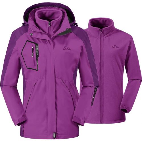  [아마존 핫딜] TBMPOY Womens 3-in-1 Winter Ski Jacket Outdoor Waterproof Snowboarding Coats with Inner Warm Fleece Coat
