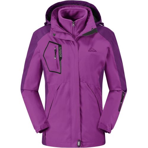  [아마존 핫딜] TBMPOY Womens 3-in-1 Winter Ski Jacket Outdoor Waterproof Snowboarding Coats with Inner Warm Fleece Coat