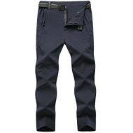 TBMPOY Mens Outdoor Quick-Dry Lightweight Waterproof Hiking Mountain Pants with Belt