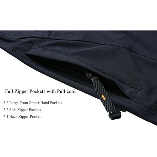  TBMPOY Mens Outdoor Quick-Dry Lightweight Waterproof Hiking Mountain Pants with Belt