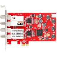 TBS DVB-S2 Professional Quad Tuner PCI Express Digital Satellite TV Card with Unique DVB-S2 Demodulator Chipset for Receive Special Broadcasted, 16APSK,32APSK