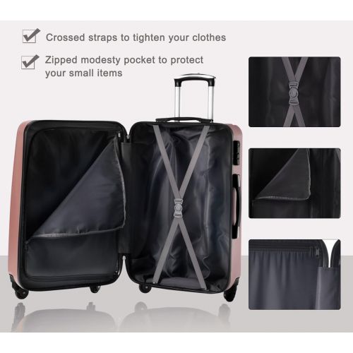  TBWYF Luggage Set 3 Piece Set Suitcase set Spinner Hard shell Lightweight…