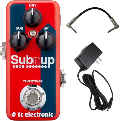  TC Electronic Sub n Up Mini Octaver Effects Pedal Bundle with 9V Power Supply and Patch Cable