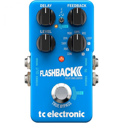  TC Electronic},description:The TC Electronic Flashback 2 Delay packs the companys entire delay legacy into a single compact and affordable stompbox thats designed for now  and the